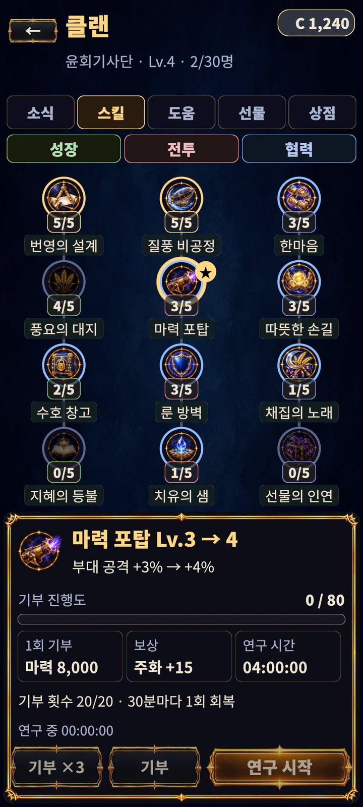 Develop Clan skills together · In development