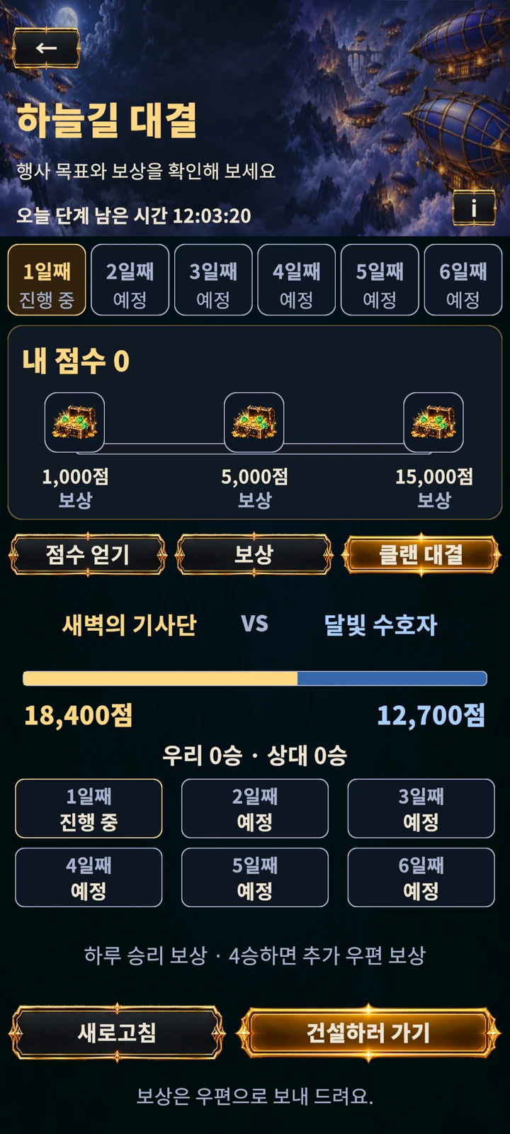 What should I do each day in Skyway Duel? · In development